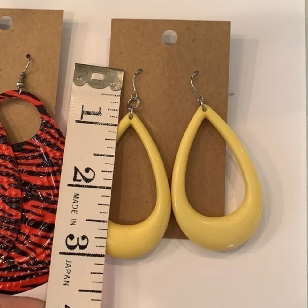 💐5/25 jumbo huge large 1980s bold colorful statement earrings